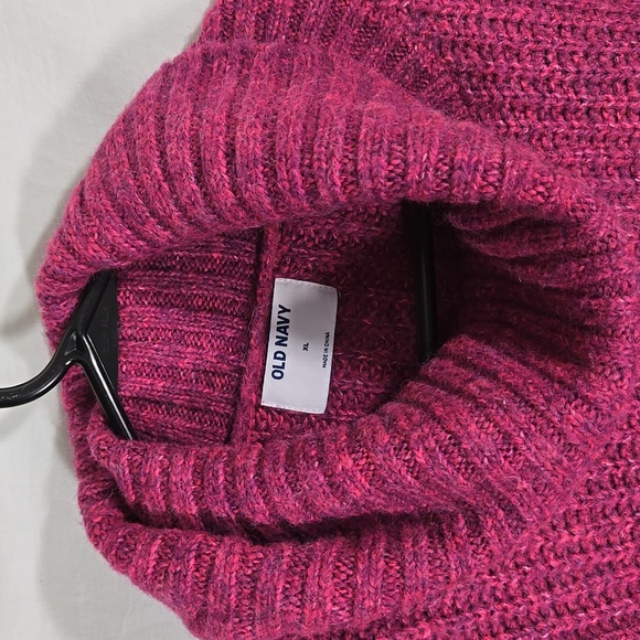 Old Navy Hot Pink Cowl Neck Turtle Neck Sweater Size XL - Picture 2 of 6